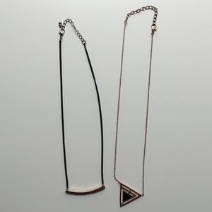 Forever 21 Black and Gold Necklace Lot (2)